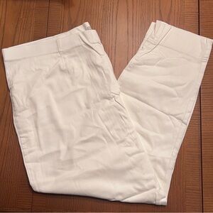 NIC+ZOE Seams All Day Denim Slim‎ Pull-On Crop Pant in Paper White Plus Size 20W